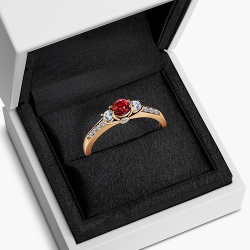 Pierścionek zaręczynowy Dream: złoty, rubin